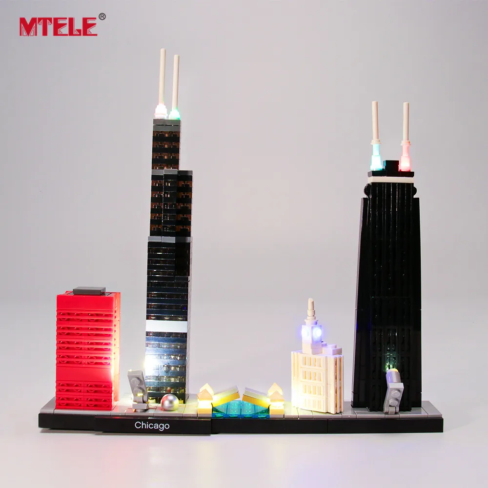 MTELE Brand LED Light Up Kit For Architecture Chicago Lighting Set Compatile With 21033 (Not Include The Model)
MTELE Brand LED Light Up Kit For Architecture Chicago Lighting Set Compatile With 21033 (Not Include The Model)