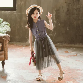 Teenage Girl Dress Summer Sleeveless Meash Spliced Princess Kids Dresses For Girls Children Clothing 4 5 6 7 8 9 11 13 Years
Teenage Girl Dress Summer Sleeveless Meash Spliced Princess Kids Dresses For Girls Children Clothing 4 5 6 7 8 9 11 13 Years