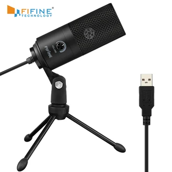 Fifine-금속 USB 콘덴서 녹음 마이크 노트북 Windows 지향성 스튜디오 녹음 보컬 음성 통해, Video-K669