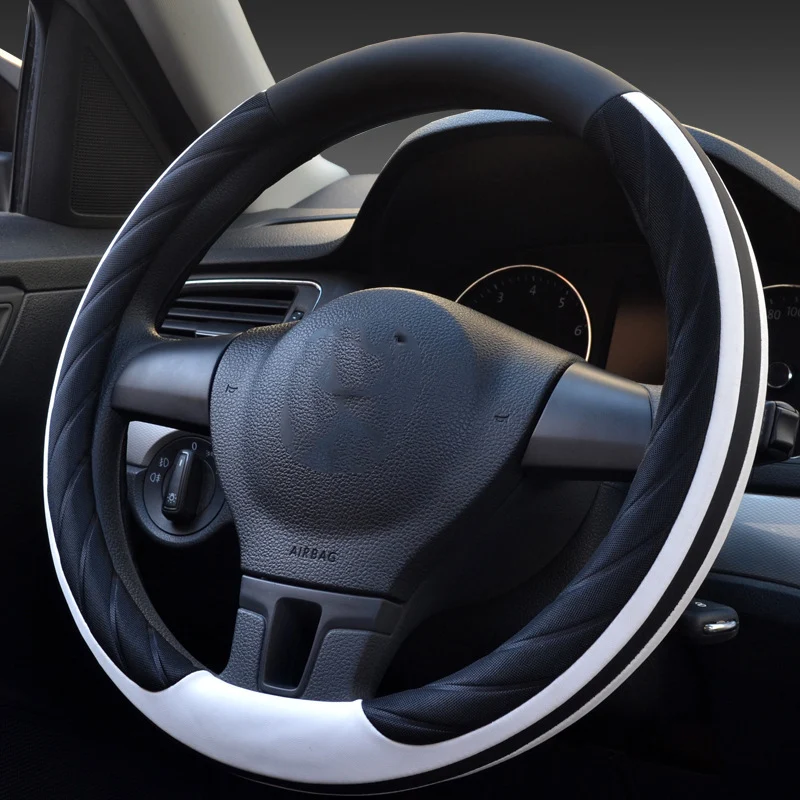 Two-color Contrast Color Fashion Non-slip Creative Design Car Auto Steering Wheel Cover 15 Inch Size Colors
Two-color Contrast Color Fashion Non-slip Creative Design Car Auto Steering Wheel Cover 15 Inch Size Colors