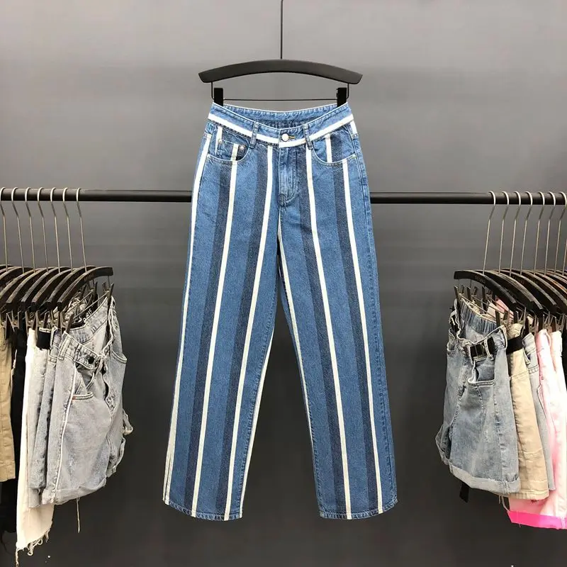 Striped Jeans Woman 2020 Spring Fall New Wide Leg Straight Striped Jeans Women's Loose Korean-Style High Waist Denim Pants Jean
Striped Jeans Woman 2020 Spring Fall New Wide Leg Straight Striped Jeans Women's Loose Korean-Style High Waist Denim Pants Jean