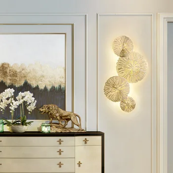 lotus leaf Gold Wall Lamp Led Nordic Mirror Wall Light Fixtures Glass Sconce for Living Room Bedroom Home
lotus leaf Gold Wall Lamp Led Nordic Mirror Wall Light Fixtures Glass Sconce for Living Room Bedroom Home