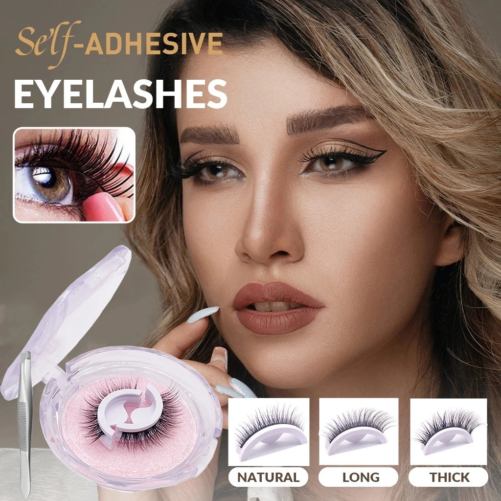 

Self-Adhesive False Eyelashes Reusable Natural Multiple Reversible Glue-free Self-adhesive Pairs of False Eyelashes Dropshipping