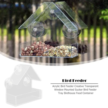 Bird Feeder Acrylic Transparent Window Viewing Bird Feeders Tray Birdhouse Suction Cup Creative Mount House Type Feeder
Bird Feeder Acrylic Transparent Window Viewing Bird Feeders Tray Birdhouse Suction Cup Creative Mount House Type Feeder