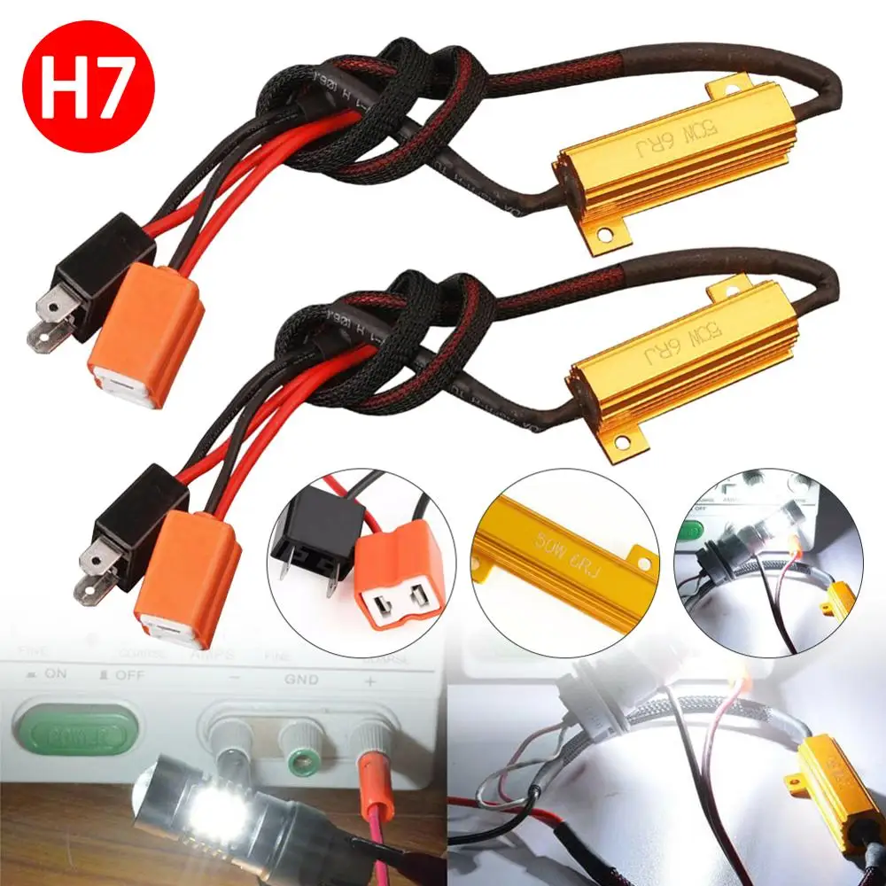 2 PCS H7 50W 6Ω LED Canbus Load Resistor Warning Canceler Decoder Light Error Free Car LED light Load Resistor Auto Accessories
2 PCS H7 50W 6Ω LED Canbus Load Resistor Warning Canceler Decoder Light Error Free Car LED light Load Resistor Auto Accessories