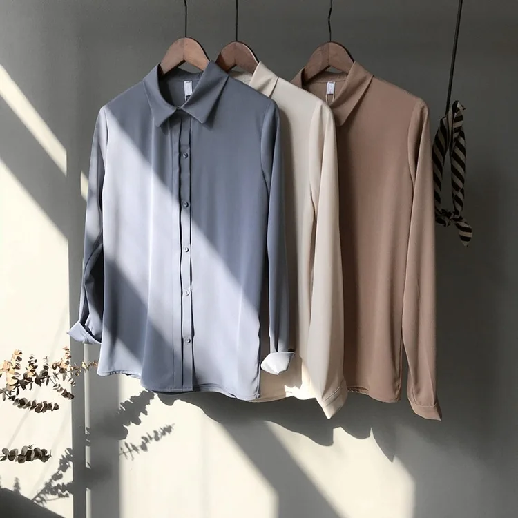 Spring Summer Women Solid Color Basic Thick Blouse Shirts Chiffon Lady Tops Tunic Casual Loose Print Long Sleeve Button Cardigan
Spring Summer Women Solid Color Basic Thick Blouse Shirts Chiffon Lady Tops Tunic Casual Loose Print Long Sleeve Button Cardigan