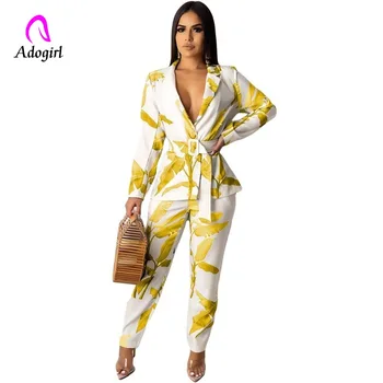 Floral Printed Women 2 Piece Blazer Set Suit Elegant Women Long Sleeve Blazer Coat with Sash and Long Pant Matching Set Outfits 
Floral Printed Women 2 Piece Blazer Set Suit Elegant Women Long Sleeve Blazer Coat with Sash and Long Pant Matching Set Outfits