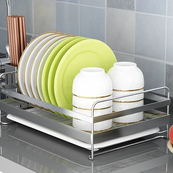 With Tray Home Chopsticks Cage Cabinet Plate Kitchen Holder Bowl Dish Drying Rack Countertop Stainless Steel Tableware Storage
With Tray Home Chopsticks Cage Cabinet Plate Kitchen Holder Bowl Dish Drying Rack Countertop Stainless Steel Tableware Storage