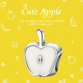 Fit Original European Bracelets 925 sterling silver silver white enamel fruit beads apple charms for women DIY 2020 Jewelry gift 
Fit Original European Bracelets 925 sterling silver silver white enamel fruit beads apple charms for women DIY 2020 Jewelry gift