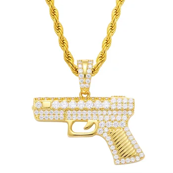 Hip Hop Prong Setting AAA CZ Stone Bling Ice Out CSGO Automatic Pistol Gun Pendants Necklace for Men Rapper Jewelry
Hip Hop Prong Setting AAA CZ Stone Bling Ice Out CSGO Automatic Pistol Gun Pendants Necklace for Men Rapper Jewelry
