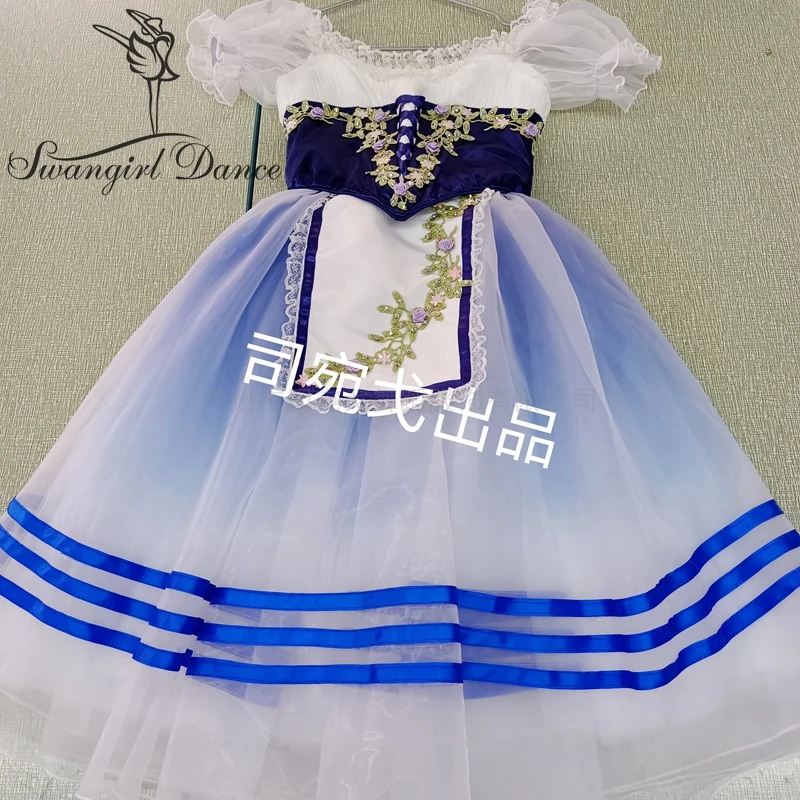 

Navy Blue Gradient Coppelia Giselle Professional Ballet Tutu Dress Girls Child Ballerina Dress BT4035