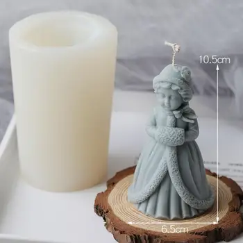 Christmas Red Dress Princess Scented Candle Mould Silicone Mold DIY Bride Wax Model Resin Epoxy Molds Handmade Aromatherapy
