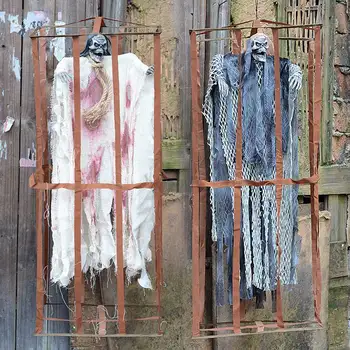Halloween Hanging Ghost In Cage Horror Skull Head Voice Control Toys Glowing Eyes Frighten People Haunted House Prank Toy
Halloween Hanging Ghost In Cage Horror Skull Head Voice Control Toys Glowing Eyes Frighten People Haunted House Prank Toy