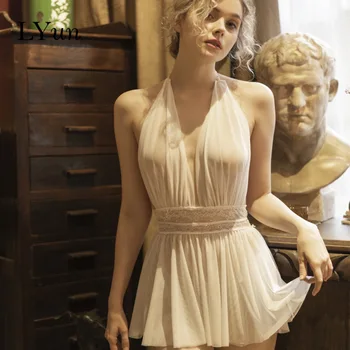 LYun Sexy nightdress sexy deep V back passion backless hanging neck night skirt suit ladies sexy comfortable skirt
LYun Sexy nightdress sexy deep V back passion backless hanging neck night skirt suit ladies sexy comfortable skirt