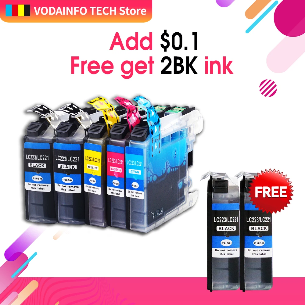 1Set LC223 XL replacement ink cartridge for Brtoher DCP-J562DW J4120DW MFC-J480DW J680DW J880DW J4620DW J5720DW J5320DW printer
1Set LC223 XL replacement ink cartridge for Brtoher DCP-J562DW J4120DW MFC-J480DW J680DW J880DW J4620DW J5720DW J5320DW printer