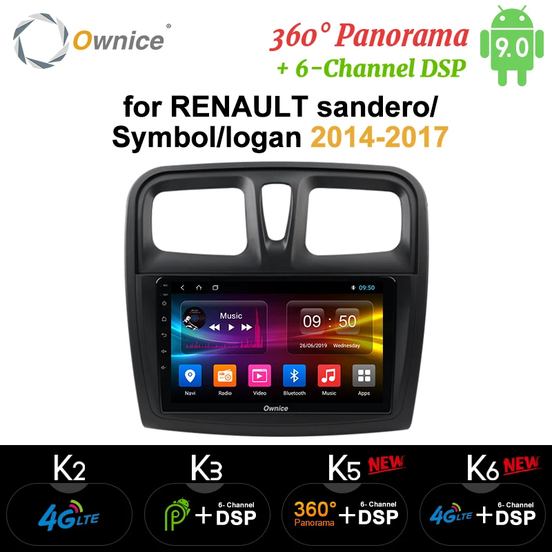 Ownice K3 K5 K6 Android 9 0 8 ядерный автомобильный Радио GPS для Renault LOGAN II Duster DACIA DOKKER Dacia 4G LTE 360