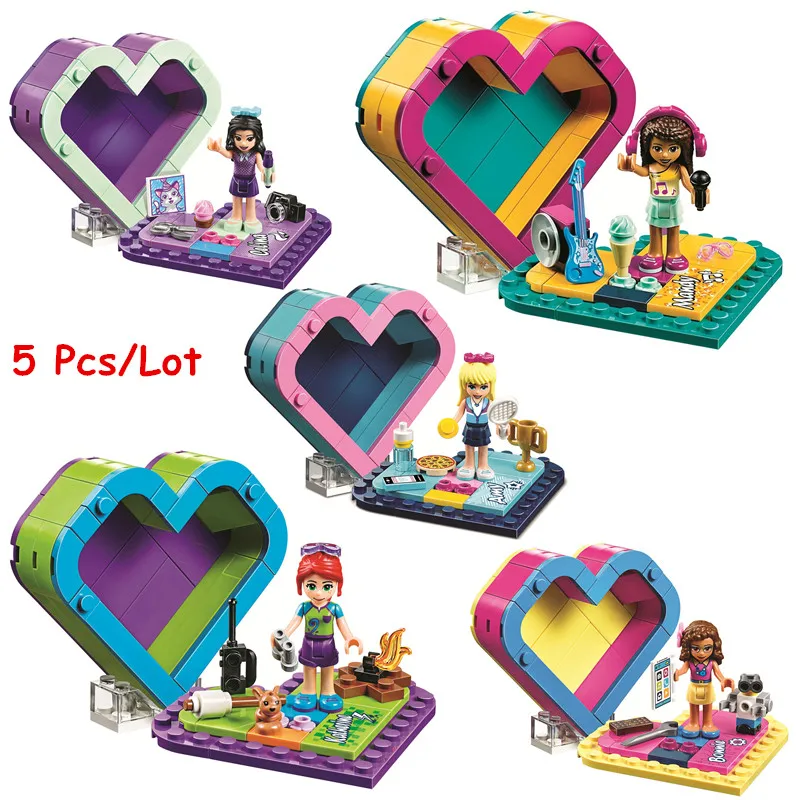 legoinglys 5pcs/lot Emma's Olivia's Mia's Heart Box Friends Building Blocks Kit Bricks Classic Girl Model Toys For Children Gift
legoinglys 5pcs/lot Emma's Olivia's Mia's Heart Box Friends Building Blocks Kit Bricks Classic Girl Model Toys For Children Gift