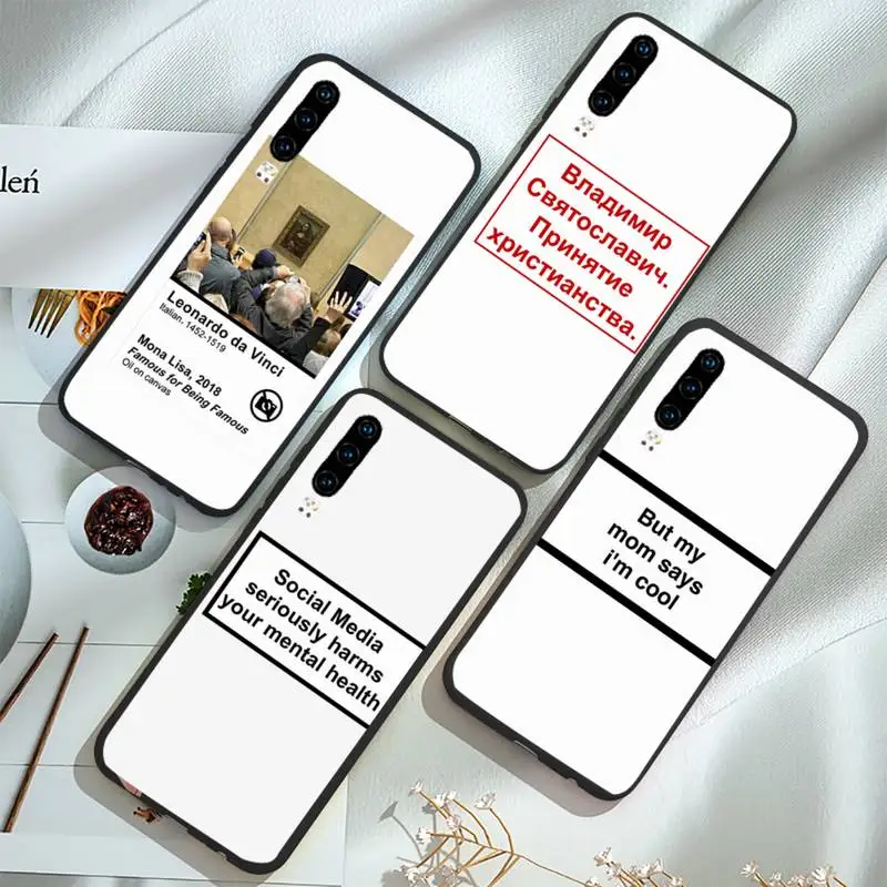 Social Media seriously harms your mental health Phone Case For Huawei honor Mate P 9 10 20 30 40 Pro 10i 7 8 a x Lite nova 5t
Social Media seriously harms your mental health Phone Case For Huawei honor Mate P 9 10 20 30 40 Pro 10i 7 8 a x Lite nova 5t