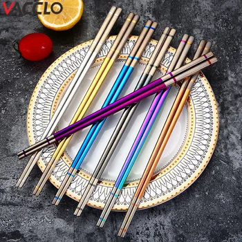 Vacclo 304 Stainless Steel Laser Plated Chopsticks Chinese Chopstick Steel Kitchen Tableware Sushi Hashi Chop Sticks Dinnerware
Vacclo 304 Stainless Steel Laser Plated Chopsticks Chinese Chopstick Steel Kitchen Tableware Sushi Hashi Chop Sticks Dinnerware