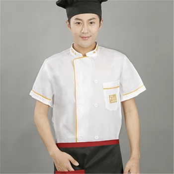 Chef's overalls men's and women's black-and-white red custom-made summer summer hotel
Chef's overalls men's and women's black-and-white red custom-made summer summer hotel