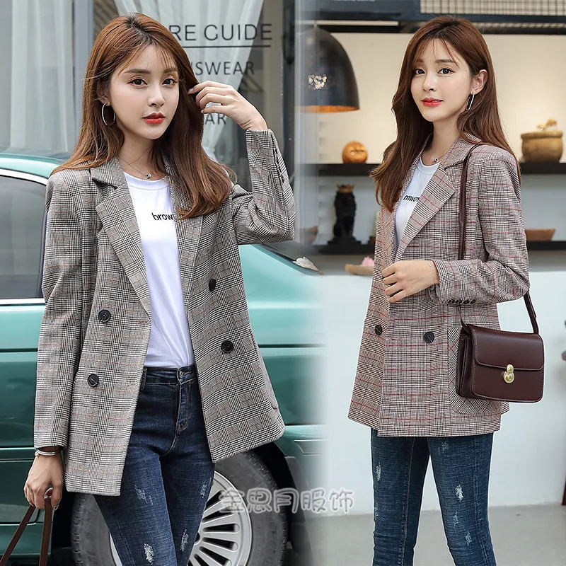 Plaid Small Suit Women's 2019 Spring New Style Mid-length Korean-style Large Size Dress Slim Fit Versatile Suit Coat Women's
Plaid Small Suit Women's 2019 Spring New Style Mid-length Korean-style Large Size Dress Slim Fit Versatile Suit Coat Women's