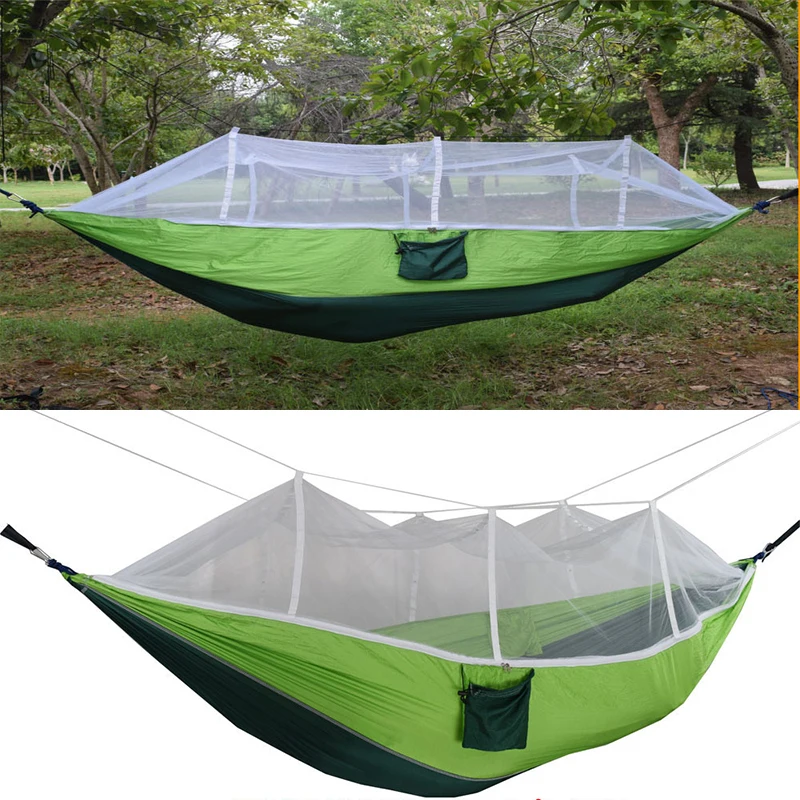 1-2 Person Portable Outdoor Camping Hammock with Mosquito Net Ultralight Parachute Fabric Hanging Bed Hunting Sleeping Swing
1-2 Person Portable Outdoor Camping Hammock with Mosquito Net Ultralight Parachute Fabric Hanging Bed Hunting Sleeping Swing