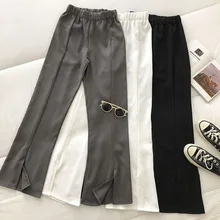 Street Style Solid Sweatpants Bell-bottom Trousers Women's Elegant Office Lady Pants 2021 Side Split Fashion Slim Long Trousers
Street Style Solid Sweatpants Bell-bottom Trousers Women's Elegant Office Lady Pants 2021 Side Split Fashion Slim Long Trousers