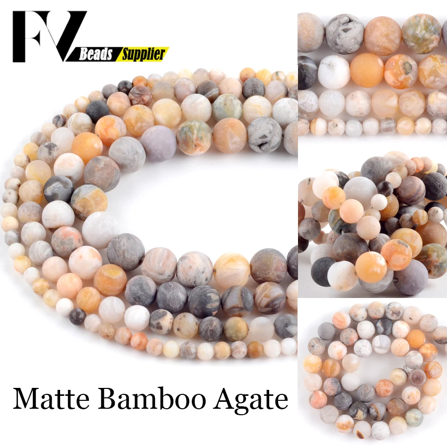 Natural Dull Polished Bamboo Leaf Agates Stone Round Beads 4mm-12mm Spacer Beads For Jewelry Making DIY Bracelet Accessories 15"
Natural Dull Polished Bamboo Leaf Agates Stone Round Beads 4mm-12mm Spacer Beads For Jewelry Making DIY Bracelet Accessories 15"