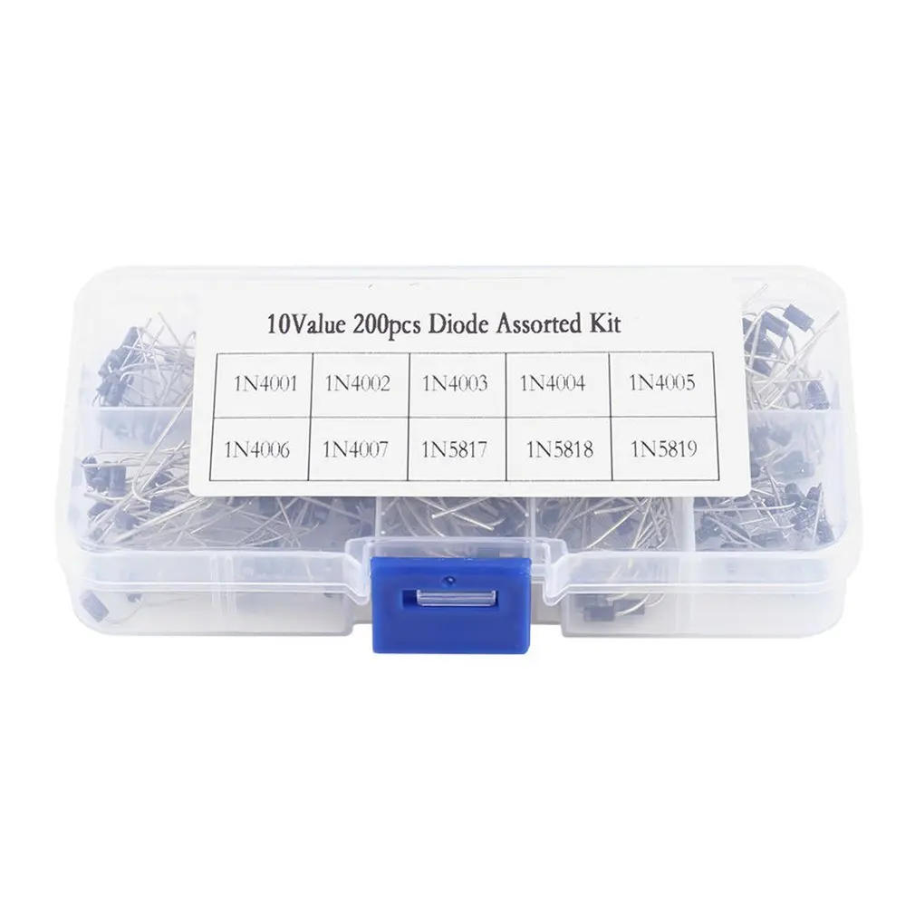 10 Value Kinds 200pcs 1N4001-1N4007-1N5819Rectifier Diode Diodes Assortment Kit Set Professional Terminal Electronic Components
10 Value Kinds 200pcs 1N4001-1N4007-1N5819Rectifier Diode Diodes Assortment Kit Set Professional Terminal Electronic Components