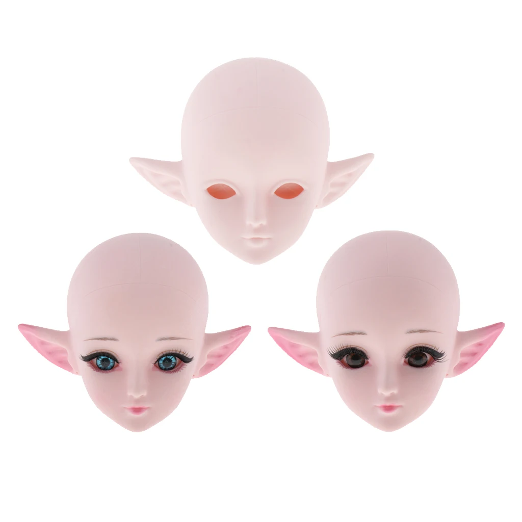 Doll Head Face Mold 1/3 BJD Body Parts Cosplay Makeup Head Cover Can be Unscrewed, Can Change Eyes Facial Makeup, 12x10x8cm Doll Head Face Mold 1/3 BJD Body Parts Cosplay Makeup Head Cover Can be Unscrewed, Can Change Eyes Facial Makeup, 12x10x8cm