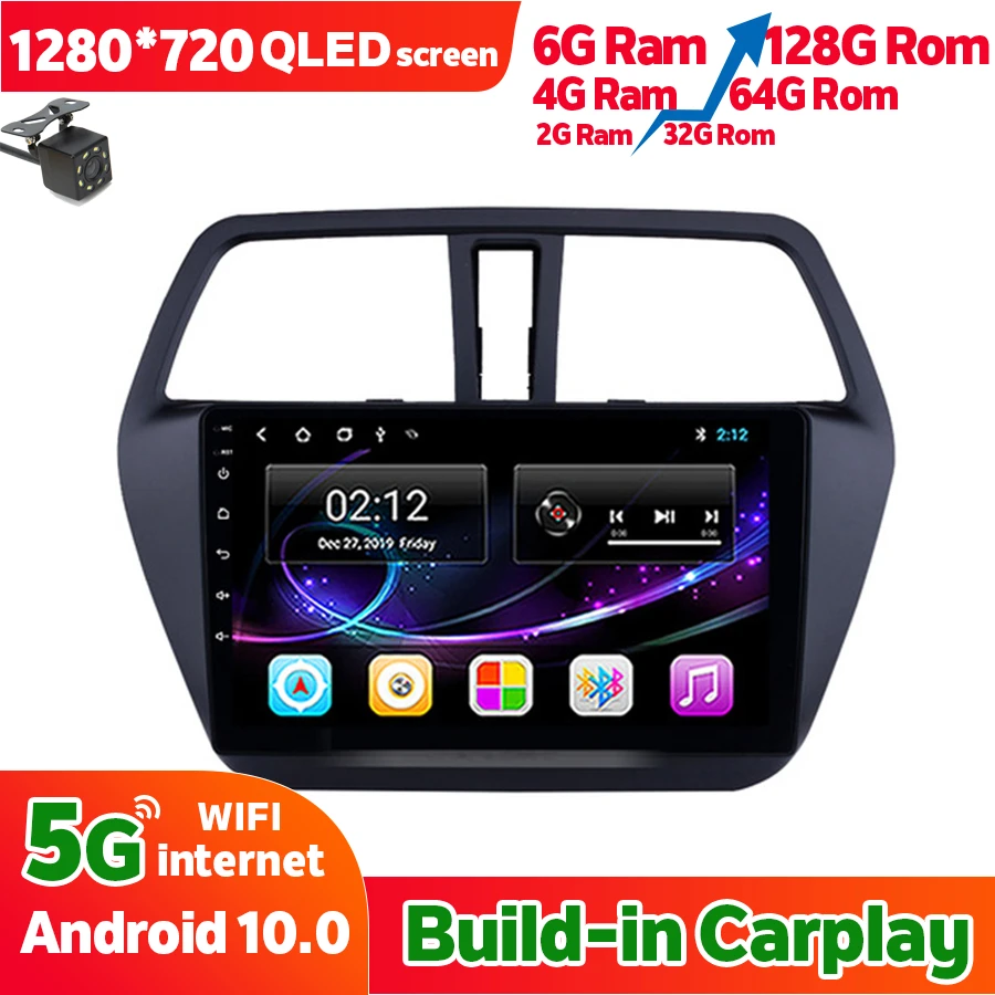 6GB Ram 128GB Rom Car Radio For Suzuki S-CROSS 2014 GPS NAVIGATION 2016 SX4 Android 10 Multimedia Video Player Autoradio Stereo |