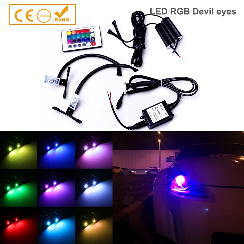 1 Set Multi-Color RGB LED colorful Devil Eyes Demon 360 High Quality light retrofit car Projector
1 Set Multi-Color RGB LED colorful Devil Eyes Demon 360 High Quality light retrofit car Projector