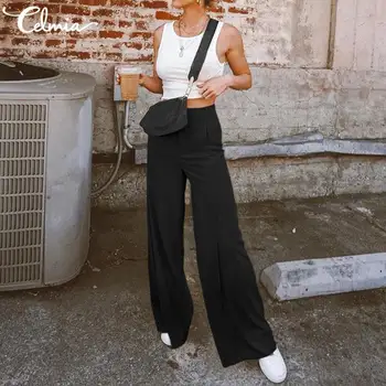 Summer Casual High Wasit Loose Long Pants Women Celmia Vintage Solid Wide Leg Trousers Plus Size Elegant Pantalon Palazzo Femme
Summer Casual High Wasit Loose Long Pants Women Celmia Vintage Solid Wide Leg Trousers Plus Size Elegant Pantalon Palazzo Femme
