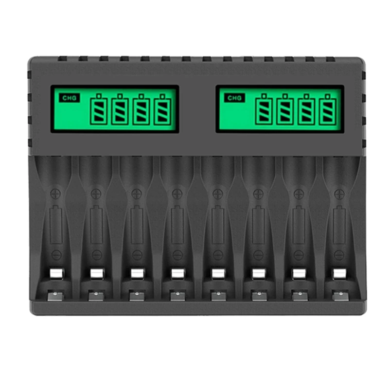 Battery Charger LCD Display Smart Intelligent 8-Slot Chargers for AA/AAA NiCd NiMh Rechargeable Batteries AA AAA | Электроника