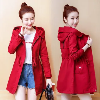 Plus size Trench Coats Women 2020 New Spring Autumn Mid-length Casual Hooded Windbreaker Cardigan Overcoats Female Outerwear 4XL 
Plus size Trench Coats Women 2020 New Spring Autumn Mid-length Casual Hooded Windbreaker Cardigan Overcoats Female Outerwear 4XL