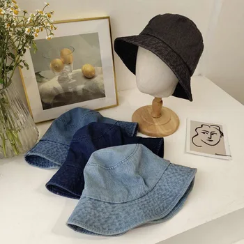 Vintage Foldable Washed Denim Bucket Hat Unisex Fisherman Caps Jean Bob Cap Hip Hop Streetwear Women Sun Protection Panama Hats
Vintage Foldable Washed Denim Bucket Hat Unisex Fisherman Caps Jean Bob Cap Hip Hop Streetwear Women Sun Protection Panama Hats
