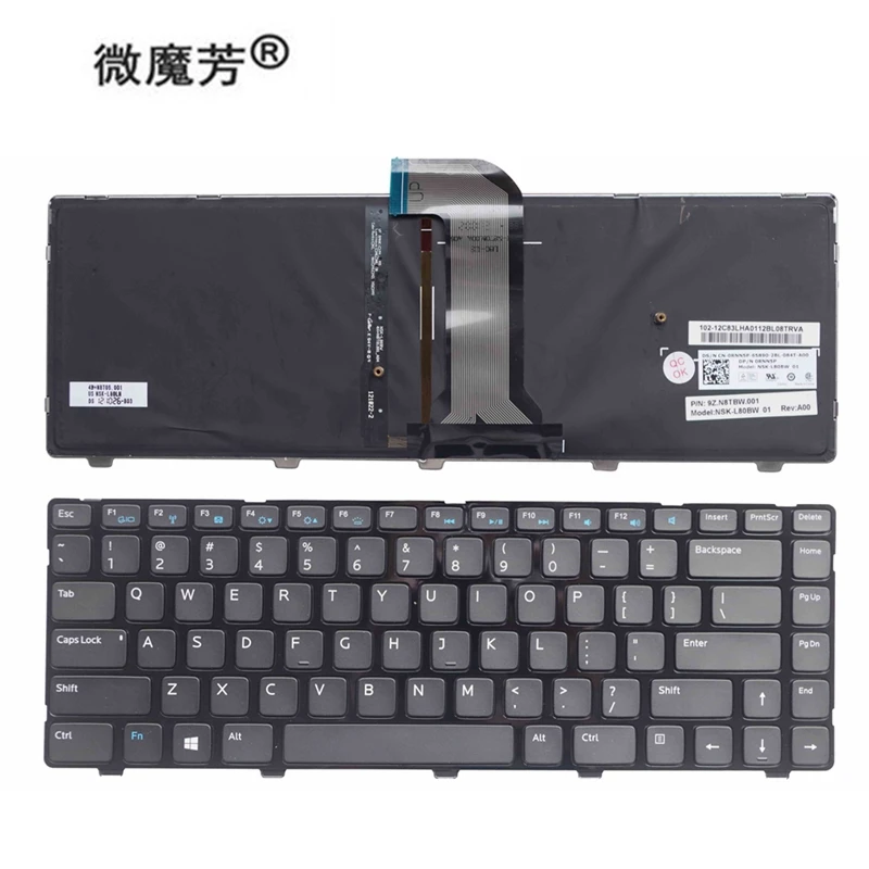 New for Dell Inspiron 14 3421 14R 5421 15Z 5523 Vostro 2421 4B+N8T05.001 9Z.N8TBW.01D NSK-L80BW 01 US Backlit Keyboard US
New for Dell Inspiron 14 3421 14R 5421 15Z 5523 Vostro 2421 4B+N8T05.001 9Z.N8TBW.01D NSK-L80BW 01 US Backlit Keyboard US