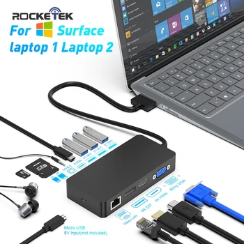 Rocketek USB 3.0 HUB card reader 4K HDMI/DP/VGA 3.5 audio Gigabit Ethernet adapter SD/TF DocKing Station for Surface Laptop 1/2
Rocketek USB 3.0 HUB card reader 4K HDMI/DP/VGA 3.5 audio Gigabit Ethernet adapter SD/TF DocKing Station for Surface Laptop 1/2