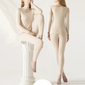 Plus Velvet Thick Warm Thermal Underwear Set Female Seamless Underwears O Neck Long Sleeves Tops Soft Skinny Pants Female Suit
Plus Velvet Thick Warm Thermal Underwear Set Female Seamless Underwears O Neck Long Sleeves Tops Soft Skinny Pants Female Suit