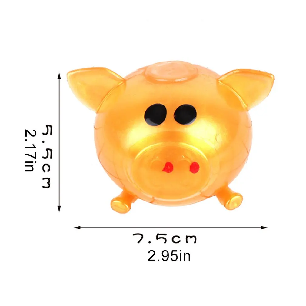 10 Pack Vercico Silly Squeeze Toys Kawaii Pig Jelly Pig Stress Relief Smash-It Soft Rubber Water Ball Splat and Sticky Balls Toy Gift for Children Adult Random Color