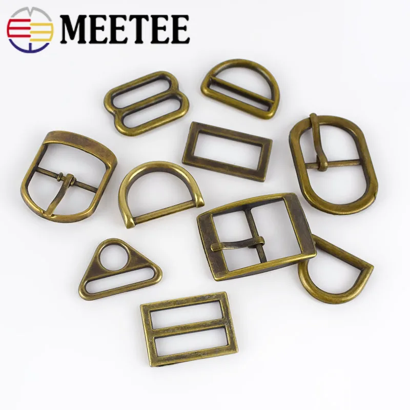 Meetee 6 шт. 25 мм Латунное металлическое кольцо с квадратным штифтом Пряжка для лямки