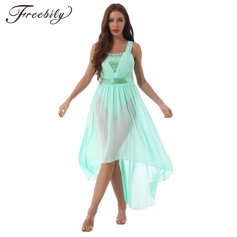Women Shining Sequins Ballet Tutu Leotard Aldult Modern Dance Stage Performance Chiffon Dress High Low Hem Lyrical Dance Costume
Women Shining Sequins Ballet Tutu Leotard Aldult Modern Dance Stage Performance Chiffon Dress High Low Hem Lyrical Dance Costume
