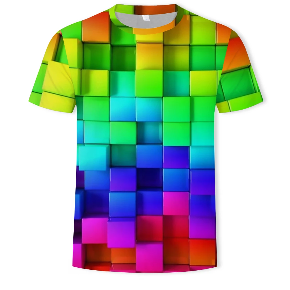 3D digital printing multi-dimensional space grid pattern printing men's short-sleeved t-shirt
3D digital printing multi-dimensional space grid pattern printing men's short-sleeved t-shirt