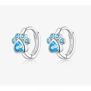 Small Hoop Earring 925 Sterling Silver Round Blue Earrings Women Fashion Jewelry Zircon Cat Paw Print Footprint Brand Design Top
Small Hoop Earring 925 Sterling Silver Round Blue Earrings Women Fashion Jewelry Zircon Cat Paw Print Footprint Brand Design Top