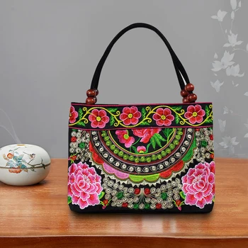 Women Shoulder Bags Embroidery Ethnic Style Pretty Flower Bohemia Retro Canvas Large Capacity Shopper Handbag for Teenage Girl 
Women Shoulder Bags Embroidery Ethnic Style Pretty Flower Bohemia Retro Canvas Large Capacity Shopper Handbag for Teenage Girl