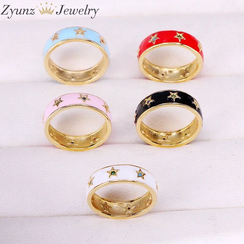 10PCS, Gold Color Eternal Ring Enamel with Stars Finger Rings Jewelry Accessories Women Rings
10PCS, Gold Color Eternal Ring Enamel with Stars Finger Rings Jewelry Accessories Women Rings