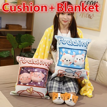 Cushion Blanket rabbit Stuffed Pillow With 2pcs mini Doll and 1pcs Blanket inside cushion Plush Throw Pillow Creative gift child
Cushion Blanket rabbit Stuffed Pillow With 2pcs mini Doll and 1pcs Blanket inside cushion Plush Throw Pillow Creative gift child