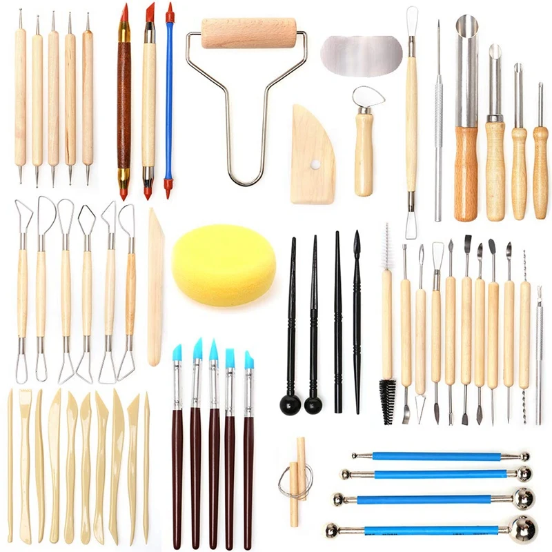 61PCS Ceramic Clay Tools Set Polymer Clay Tools Pottery Tools Set Wooden Pottery Sculpting Clay Cleaning Tool Set tool sculpture
61PCS Ceramic Clay Tools Set Polymer Clay Tools Pottery Tools Set Wooden Pottery Sculpting Clay Cleaning Tool Set tool sculpture