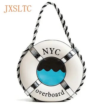 New Women's Bags Beach Large Capacity Lifebuoy Shape Female messenger Bag 2018 Fashion Shoulder Bag Round Bag Handbag for women
New Women's Bags Beach Large Capacity Lifebuoy Shape Female messenger Bag 2018 Fashion Shoulder Bag Round Bag Handbag for women