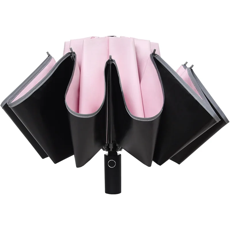 HHYUKIMI 10 Ribs Black Glue Inverted Umbrella Windproof Anti-UV Automatic Folding Umbrella With Luminous Strips, Safe At Night
HHYUKIMI 10 Ribs Black Glue Inverted Umbrella Windproof Anti-UV Automatic Folding Umbrella With Luminous Strips, Safe At Night